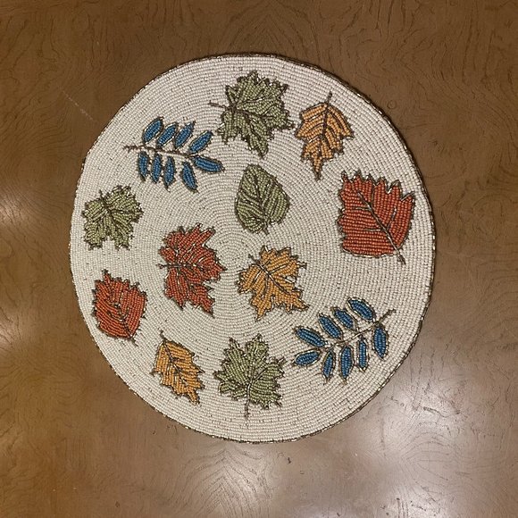 Set of 6 Sigrid Olsen Home Beaded Fall Plate Chargers - Picture 1 of 2